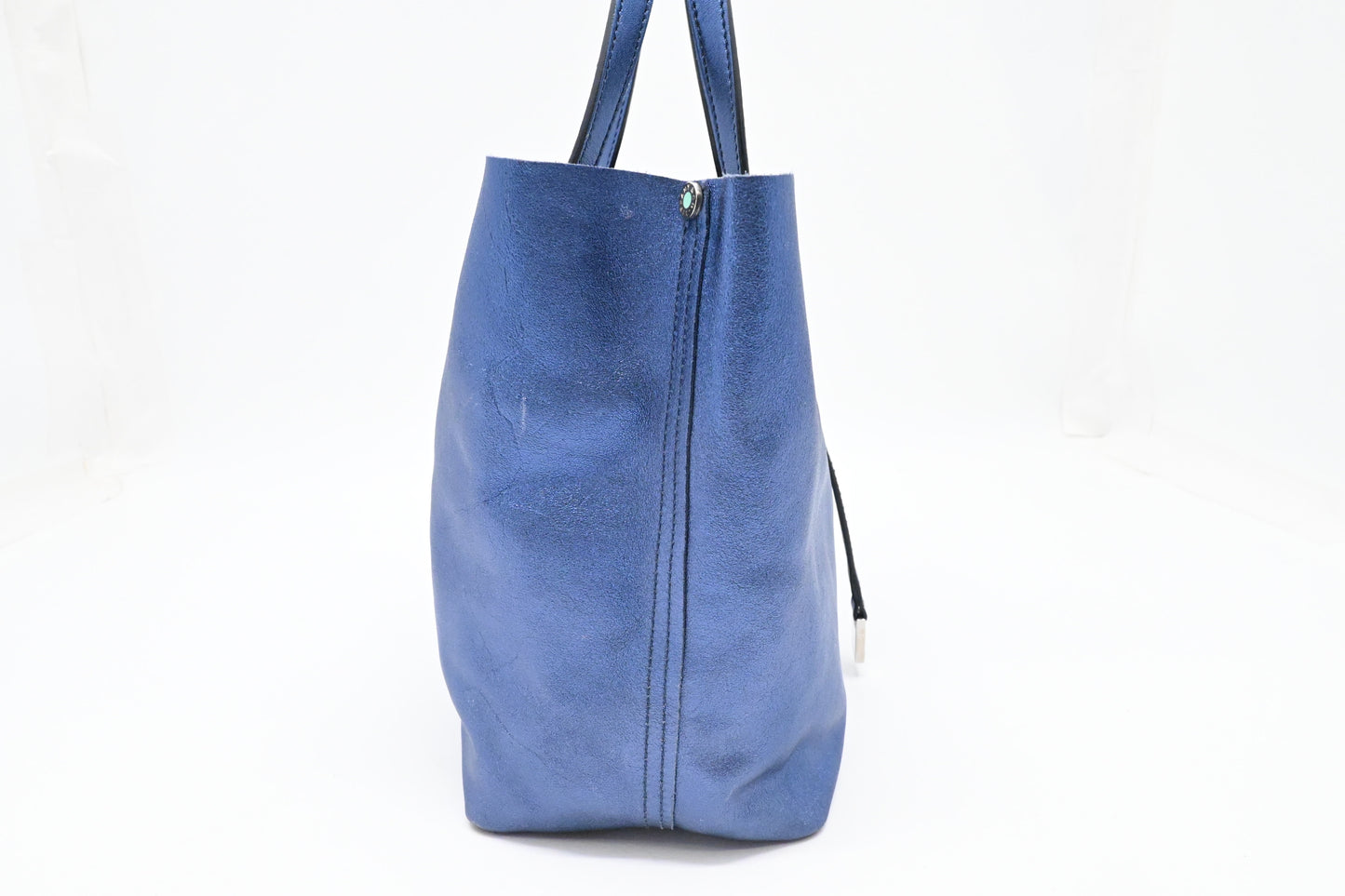 Tiffany & Co. Small Reversible Tote in Metallic Blue Leather