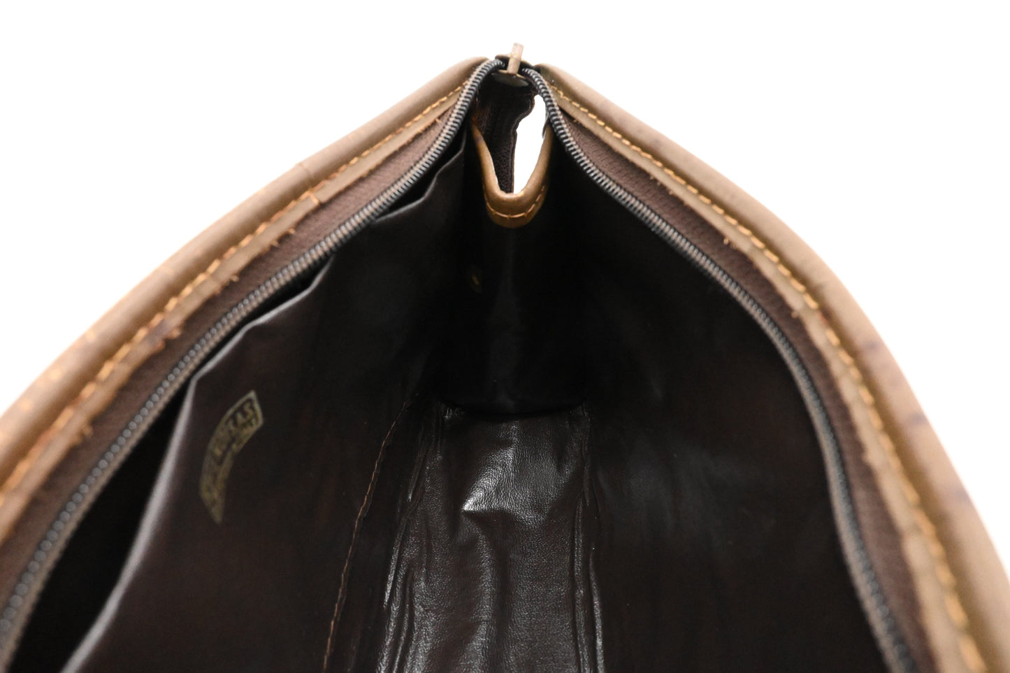 Fendi Pouch in Brown Zucchino Coated Canvas