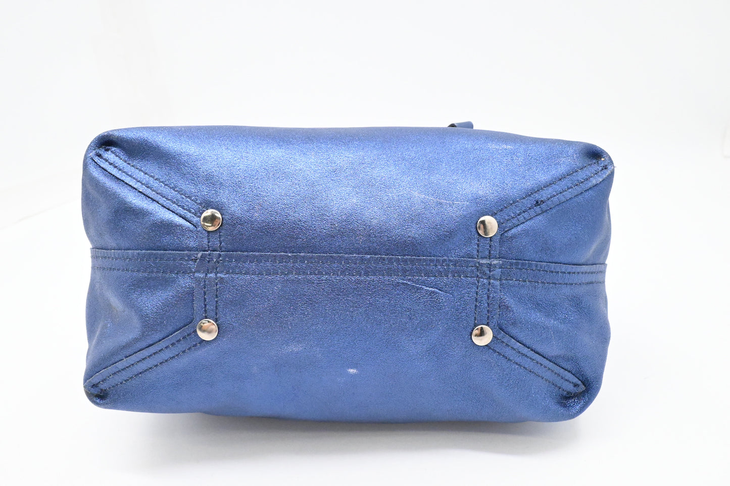 Tiffany & Co. Small Reversible Tote in Metallic Blue Leather