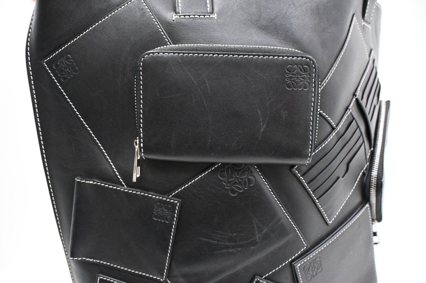 Loewe Wallet Puzzle Tote in Black Leather