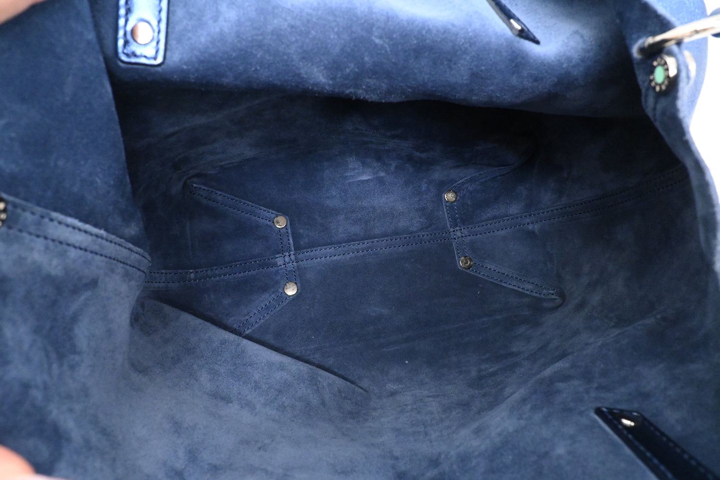 Tiffany & Co. Small Reversible Tote in Metallic Blue Leather