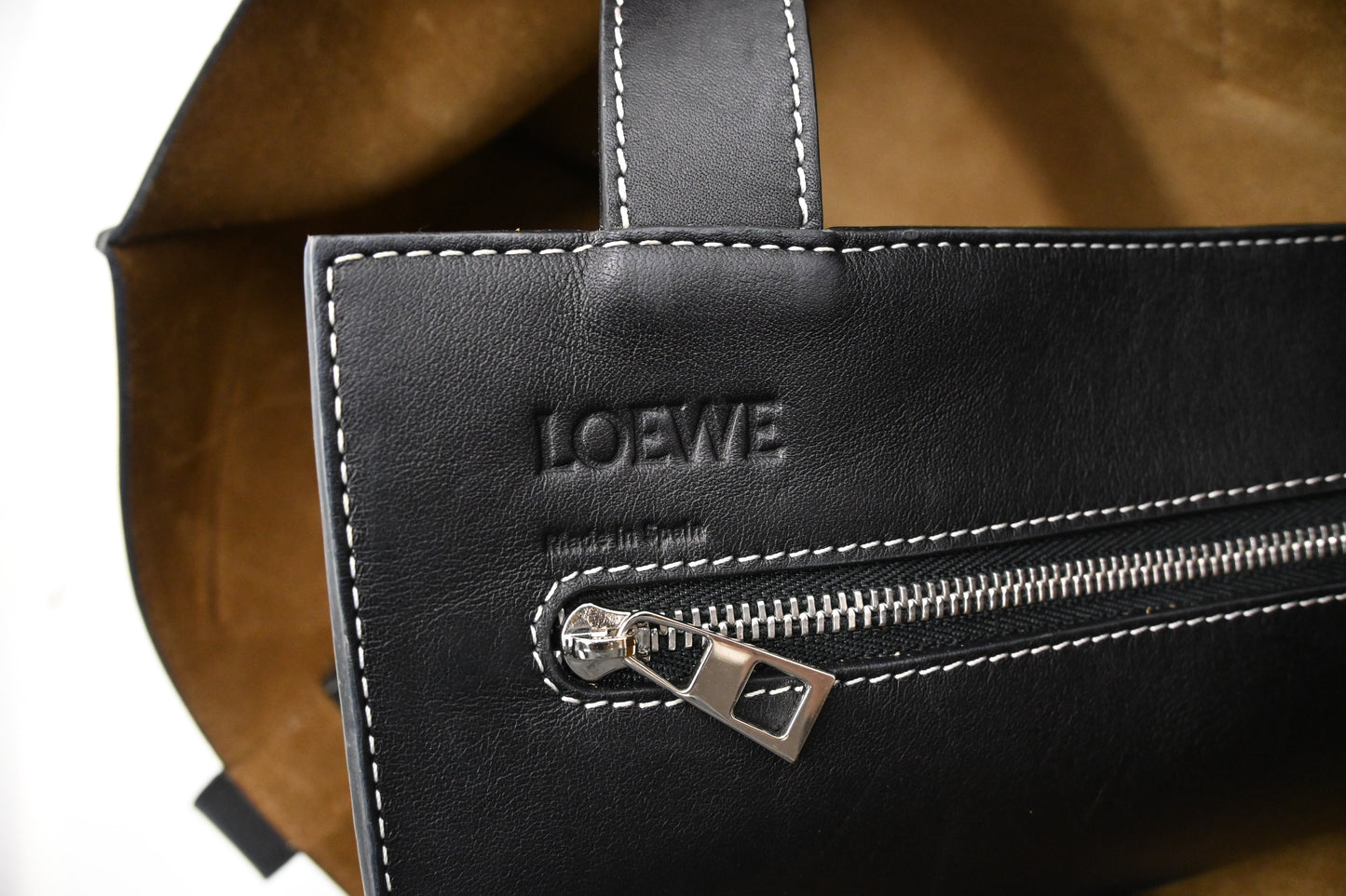 Loewe Wallet Puzzle Tote in Black Leather