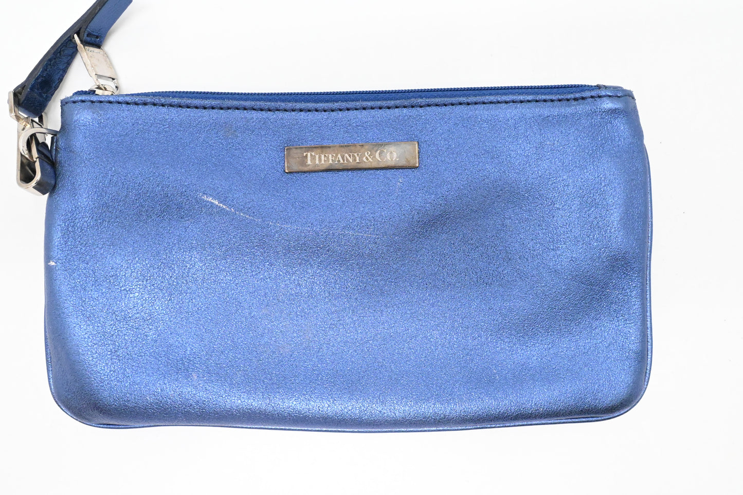 Tiffany & Co. Small Reversible Tote in Metallic Blue Leather
