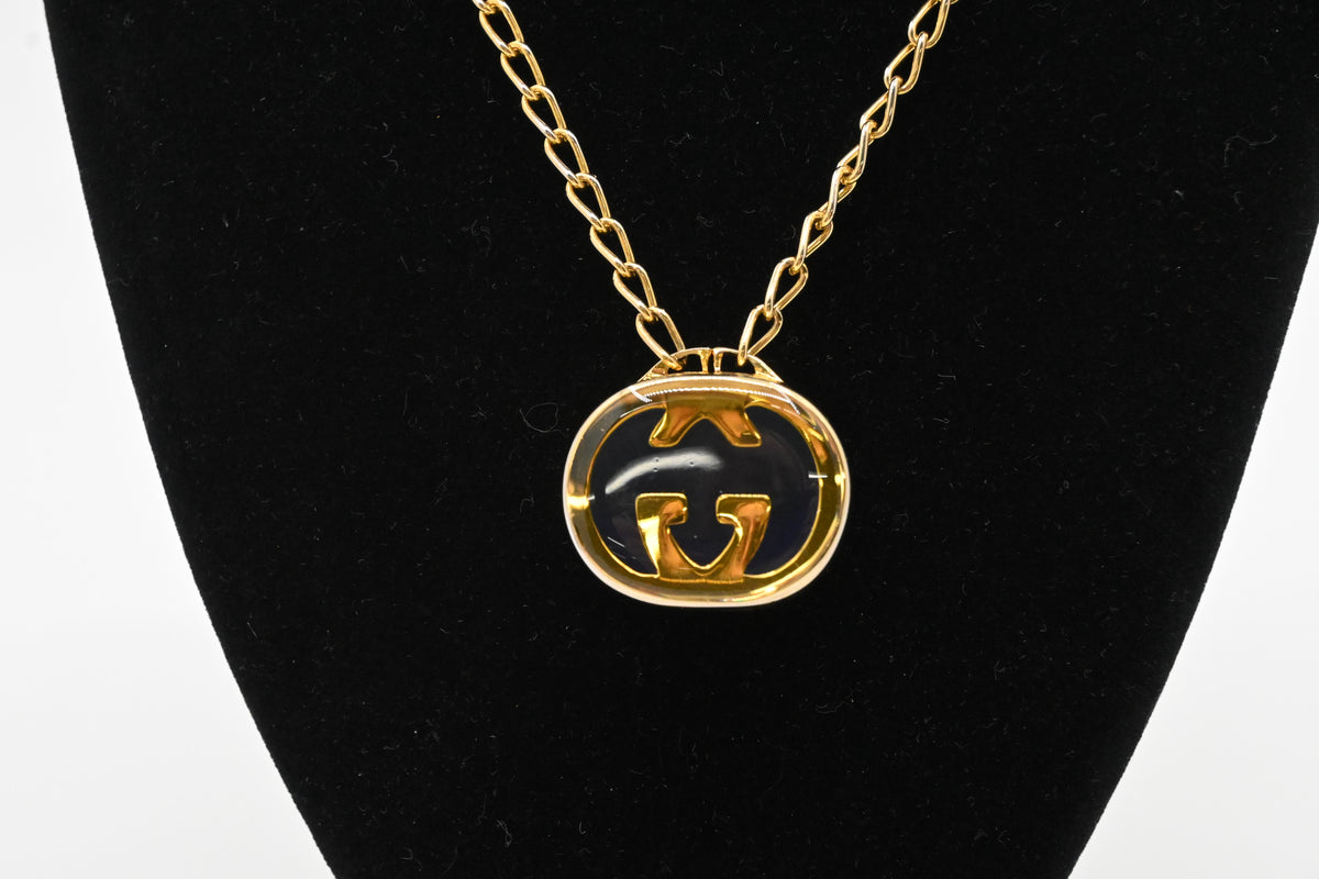 Gucci Blue Locket Necklace