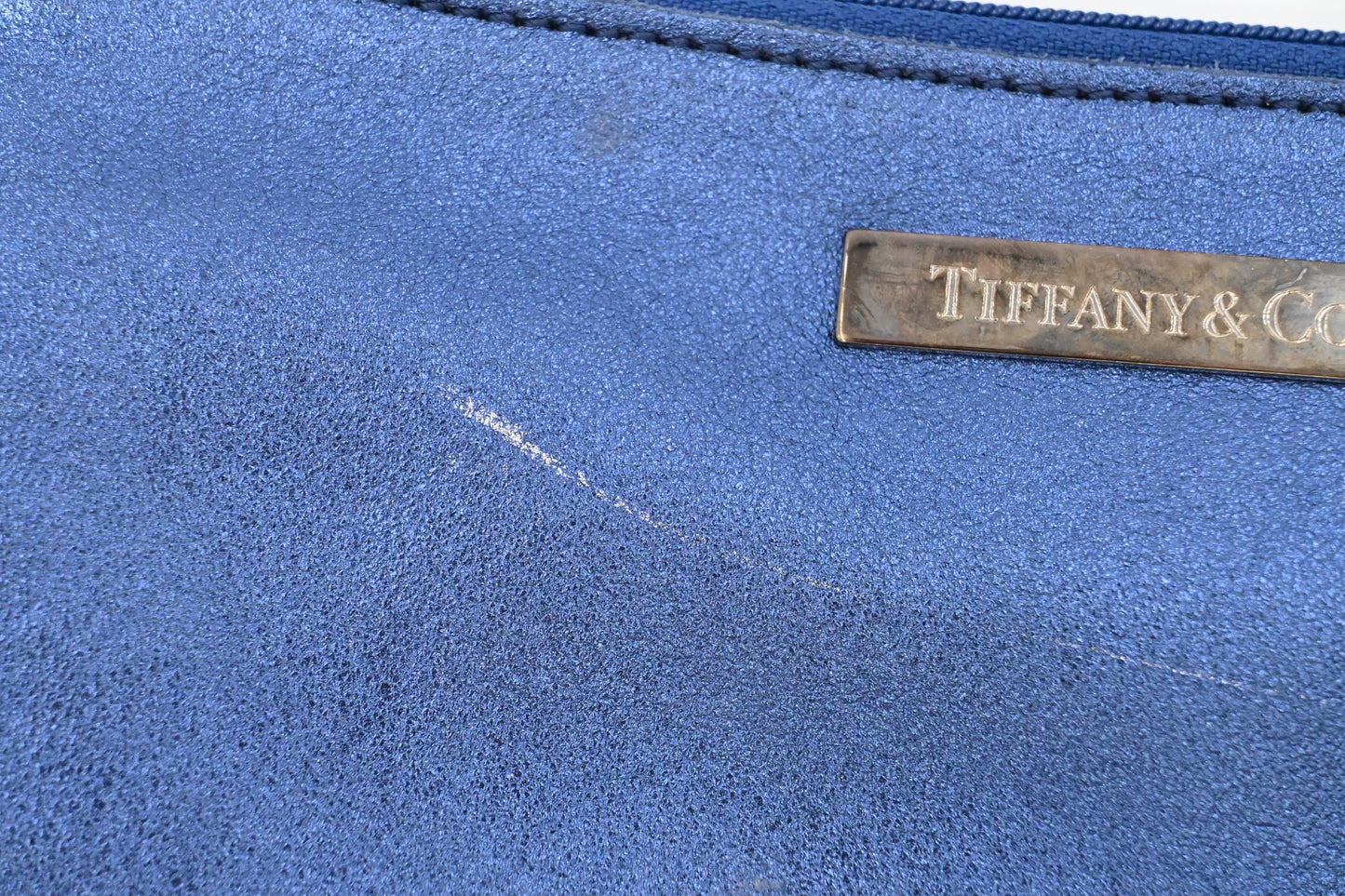 Tiffany & Co. Small Reversible Tote in Metallic Blue Leather