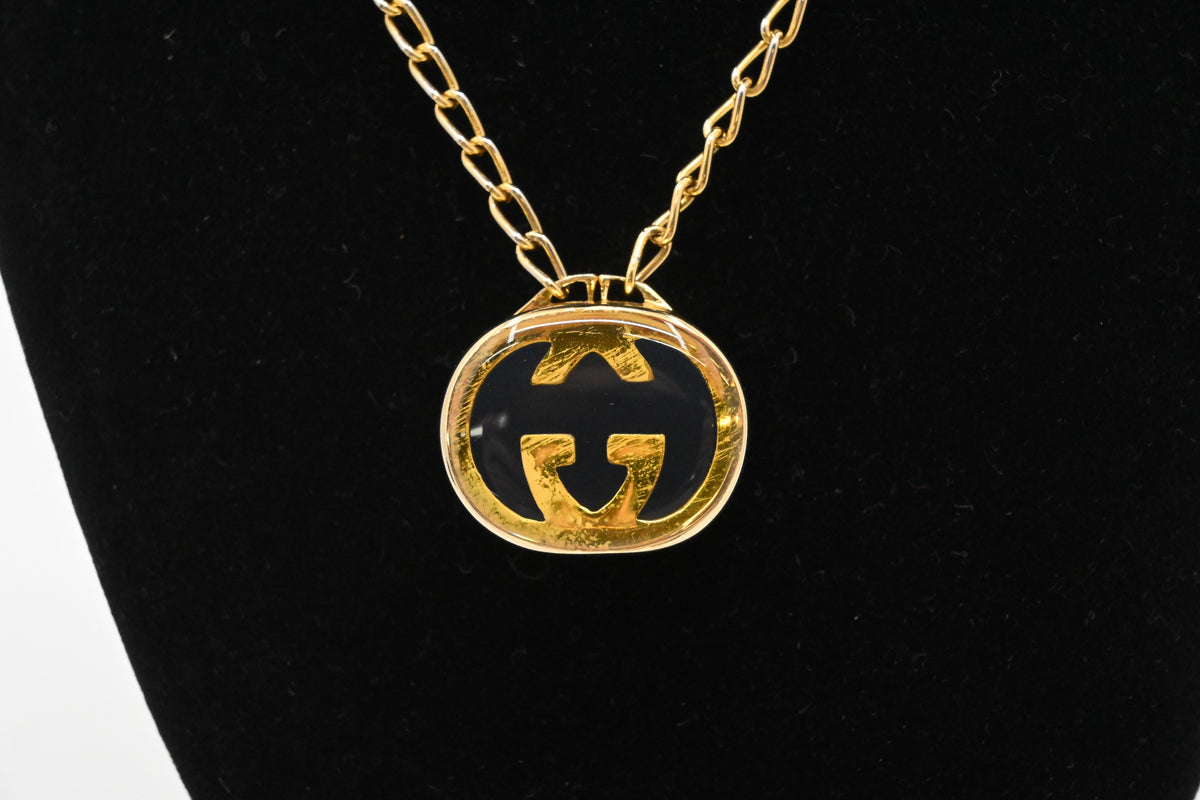 Gucci Blue Locket Necklace