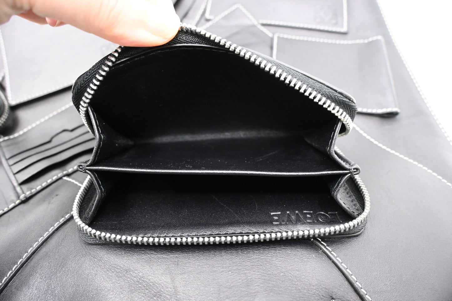 Loewe Wallet Puzzle Tote in Black Leather