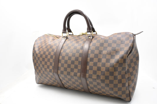 Louis Vuitton Keepall 50 in Damier Ebene Canvas