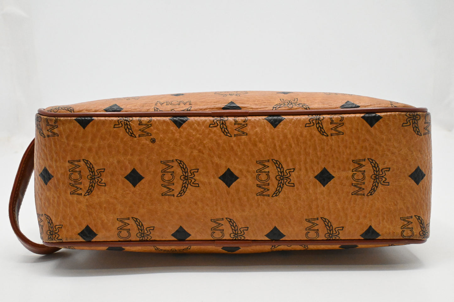 MCM Handle Pouch in Cognac Visetos Canvas