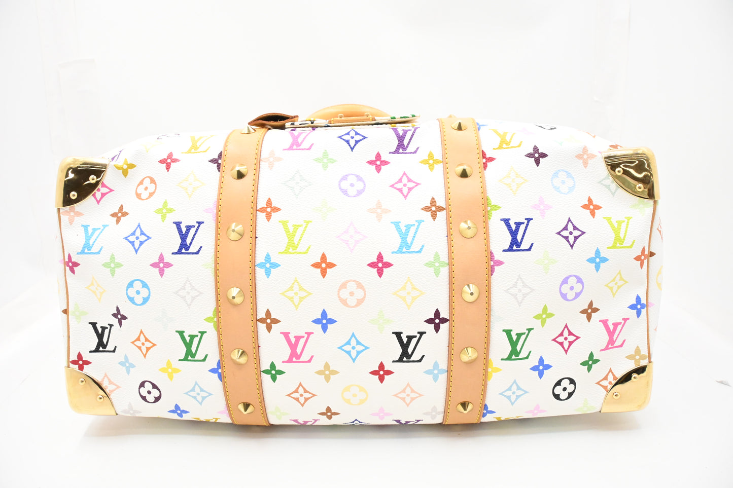 Louis Vuitton Keepall 45 in White Multicolor Monogram Canvas
