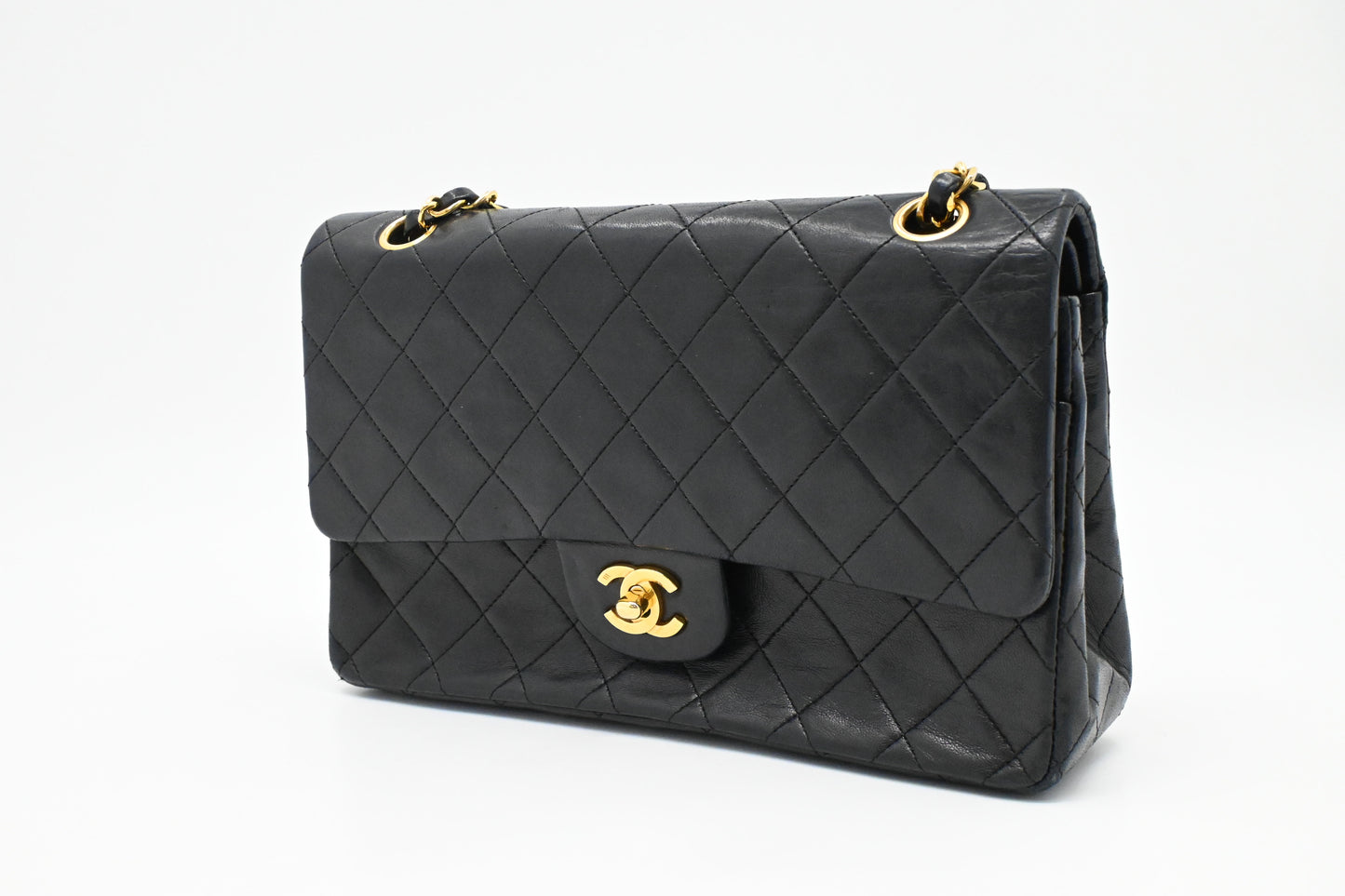 Chanel Medium Double Flap in Black Matelassé Leather