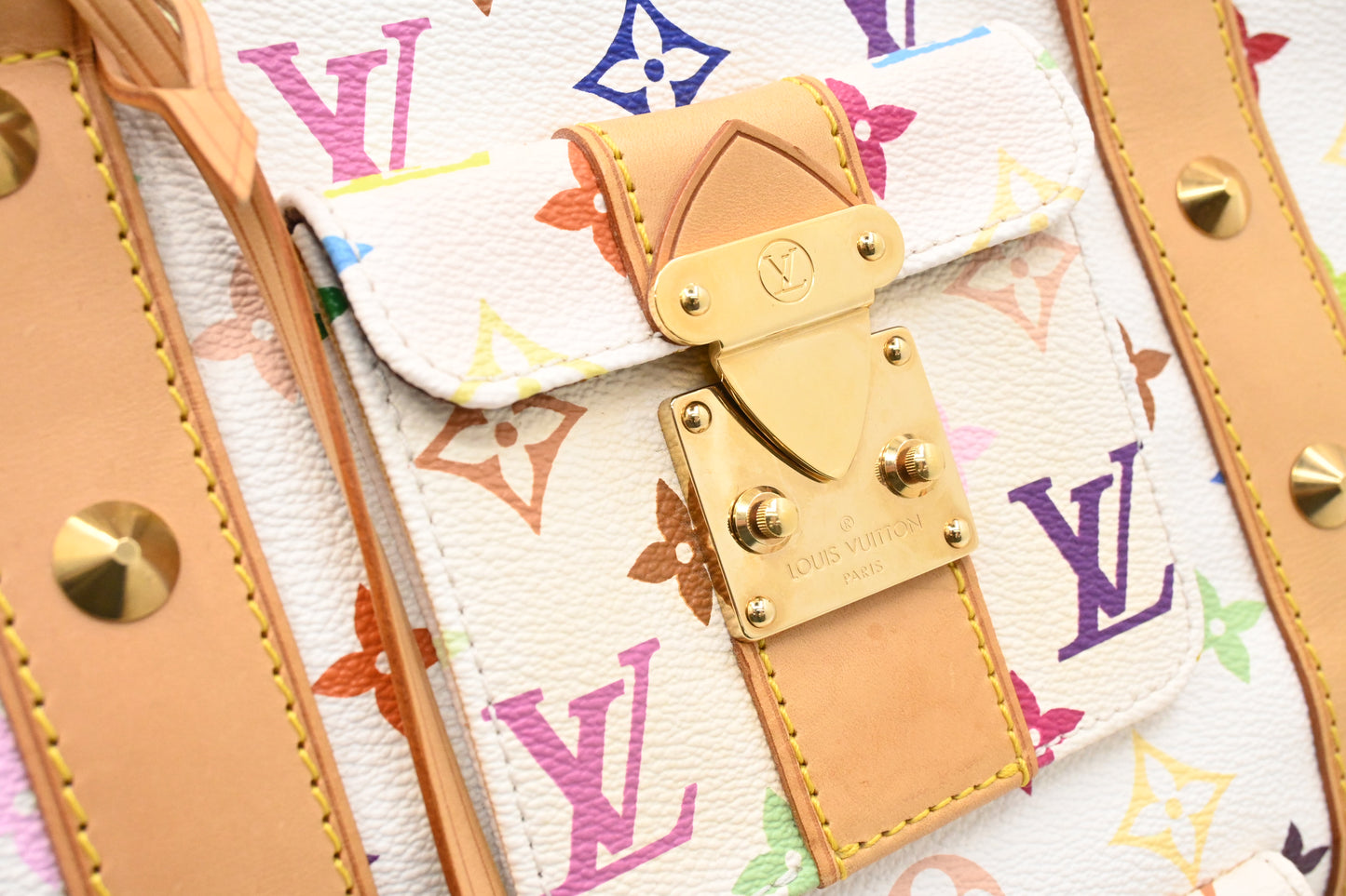 Louis Vuitton Keepall 45 in White Multicolor Monogram Canvas