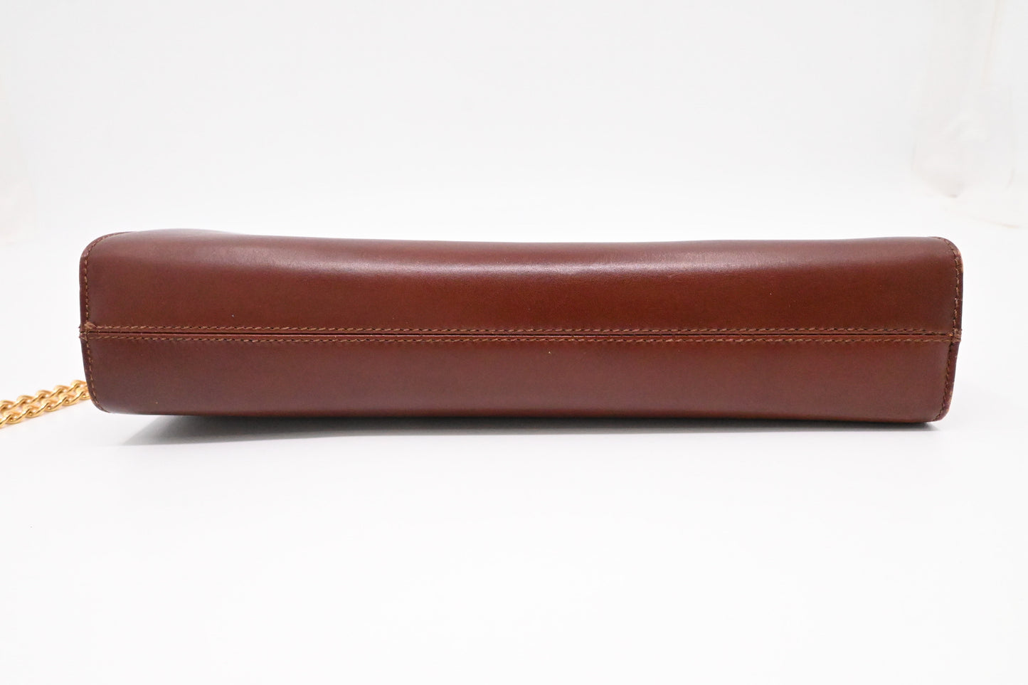 Ferragamo Chain Crossbody Bag in Brown Leather