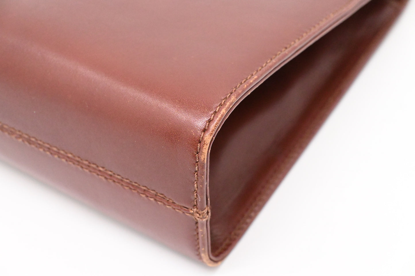 Ferragamo Chain Crossbody Bag in Brown Leather