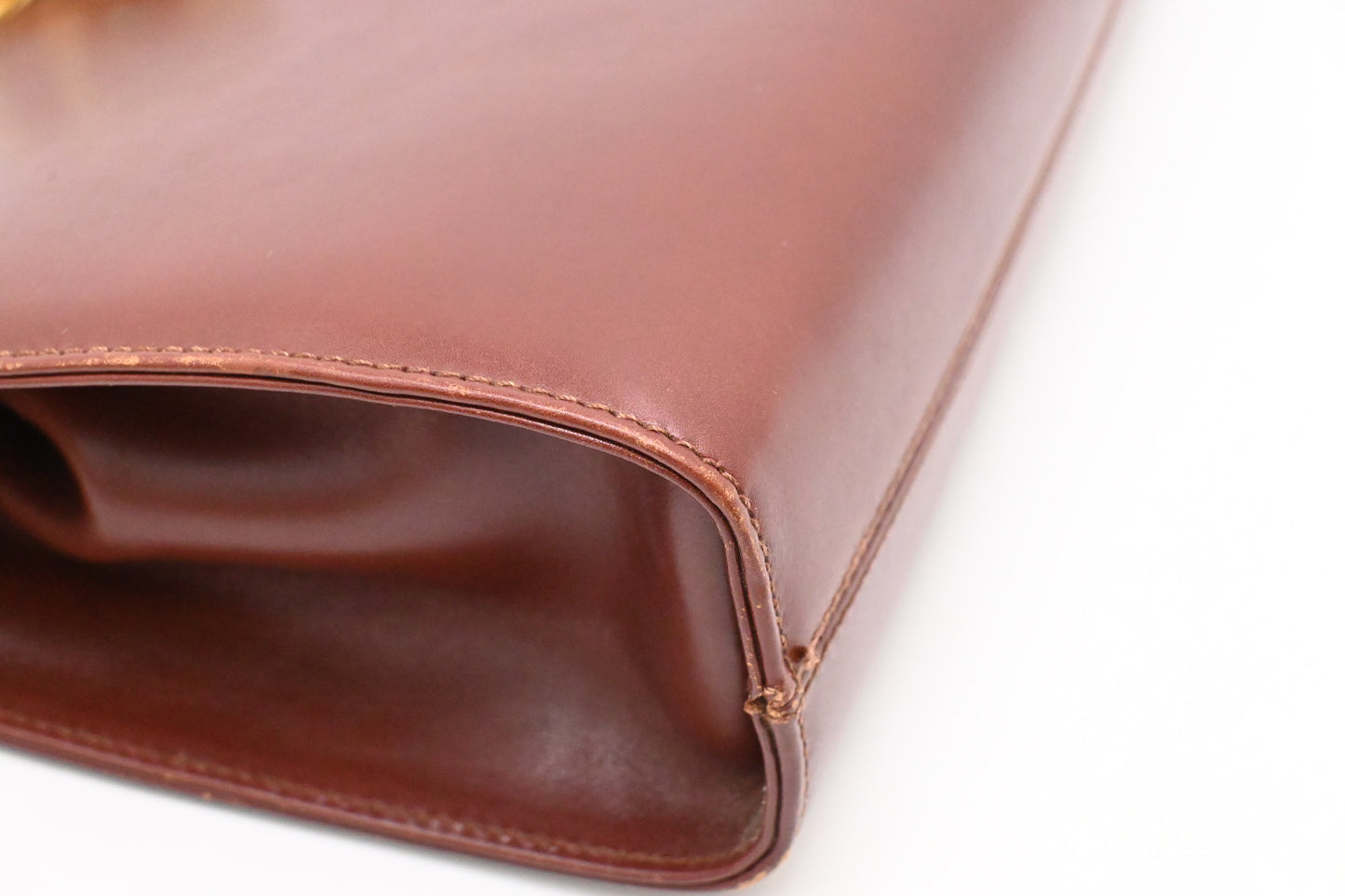 Ferragamo Chain Crossbody Bag in Brown Leather