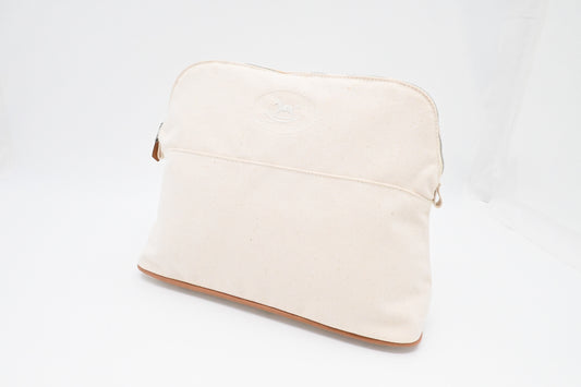 Hermes Bolide Case 31 in Cream Canvas