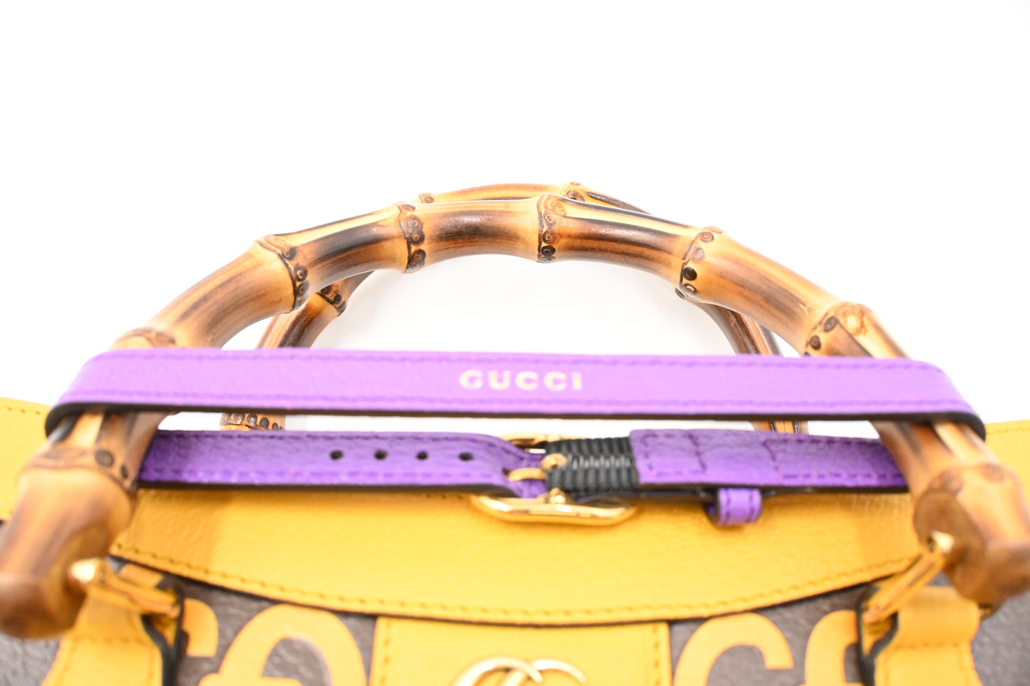 Gucci x Adidas Diana MM in Yellow and Brown Leather