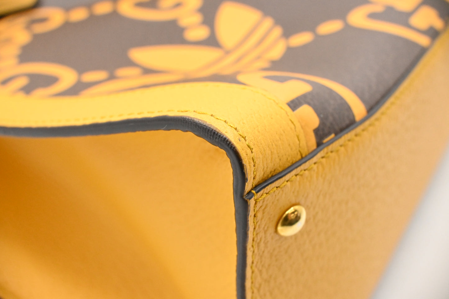 Gucci x Adidas Diana MM in Yellow and Brown Leather