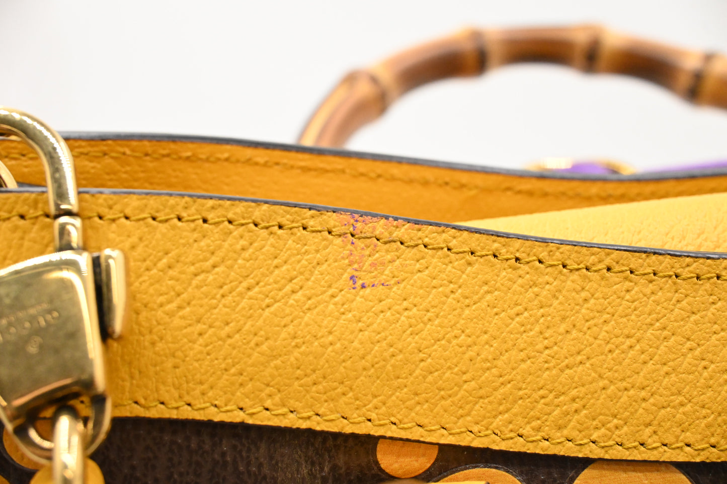 Gucci x Adidas Diana MM in Yellow and Brown Leather