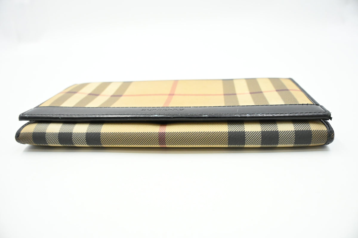 Burberry Long Wallet in Brown Coated Canvas