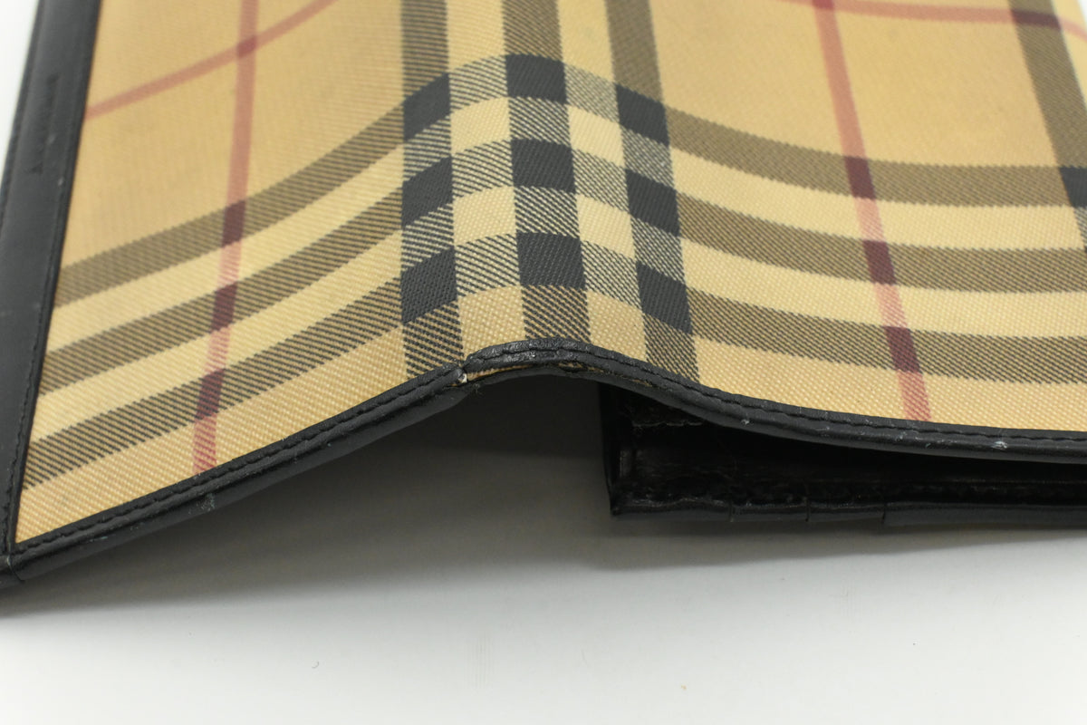 Burberry Long Wallet in Brown Coated Canvas