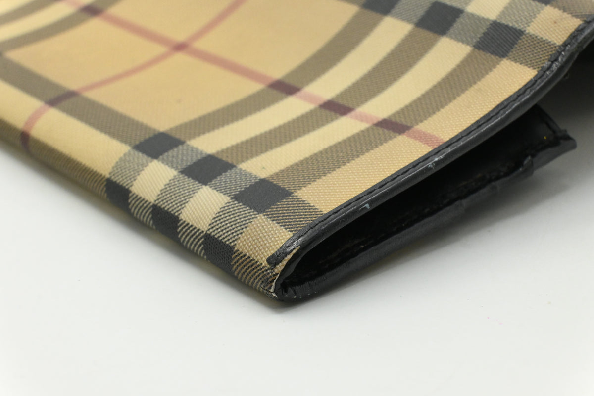 Burberry Long Wallet in Brown Coated Canvas