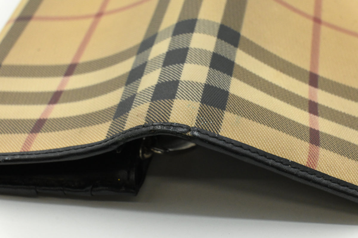 Burberry Long Wallet in Brown Coated Canvas