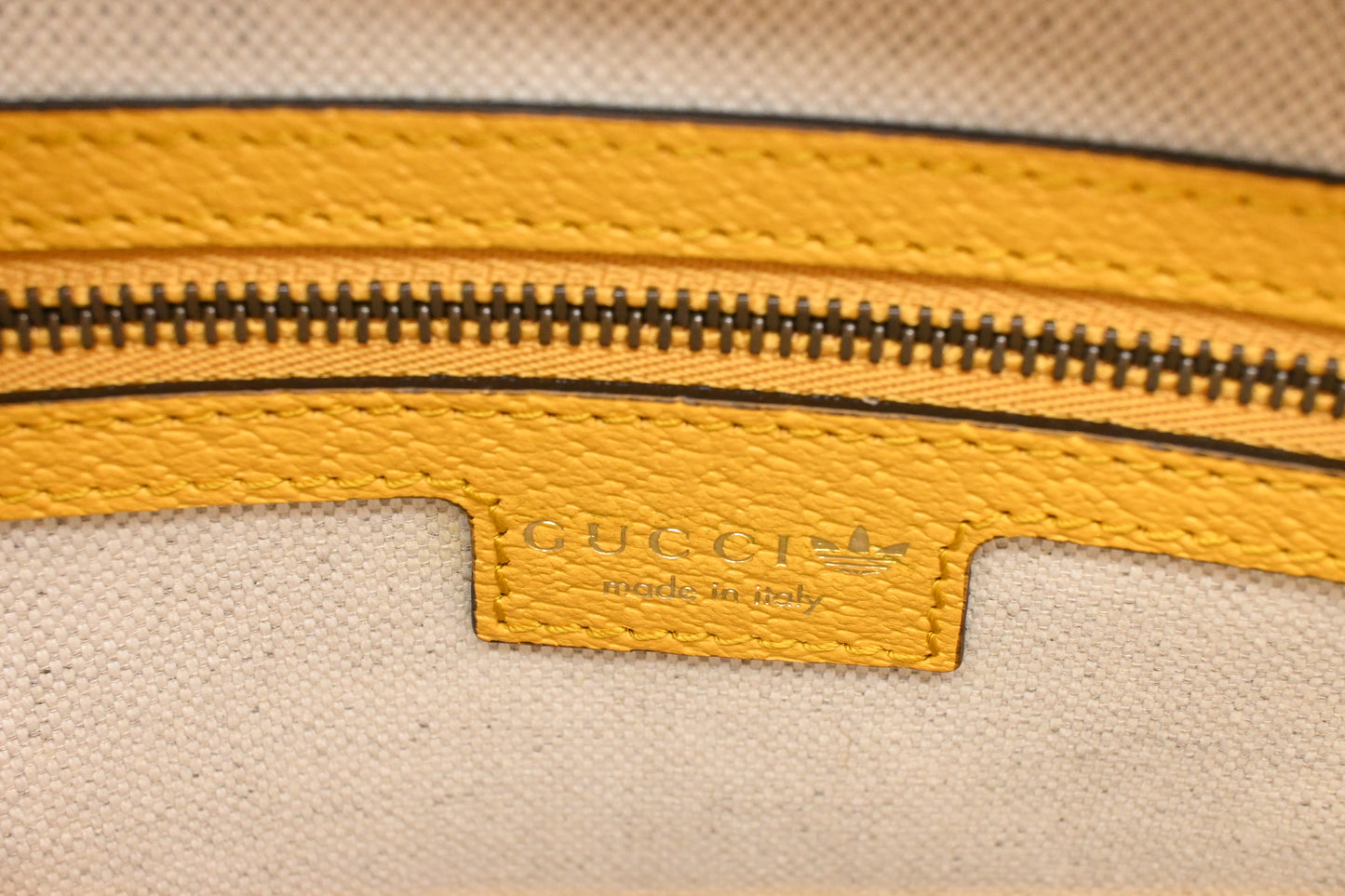 Gucci x Adidas Diana MM in Yellow and Brown Leather