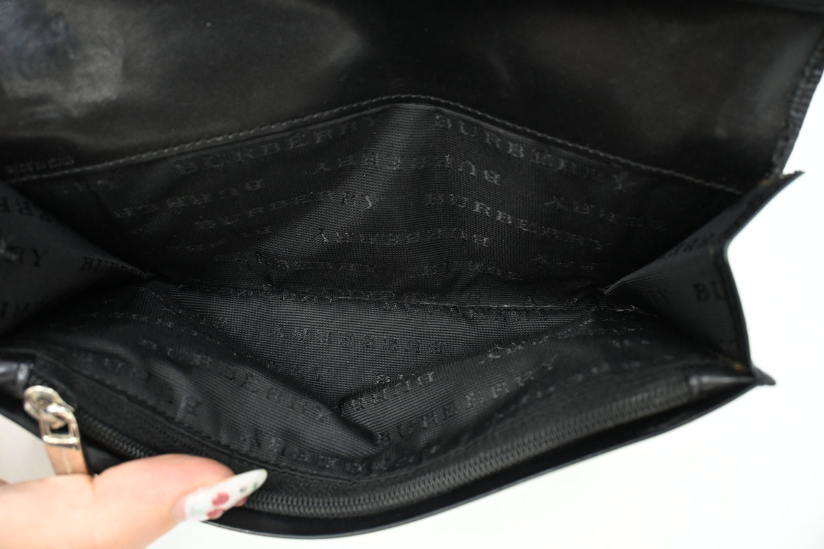 Burberry Long Wallet in Brown Coated Canvas