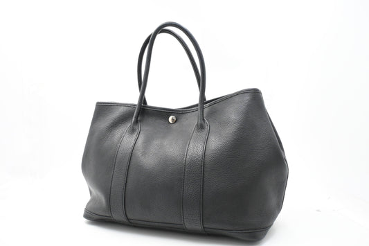 Hermes Garden Party 36 in Black Leather