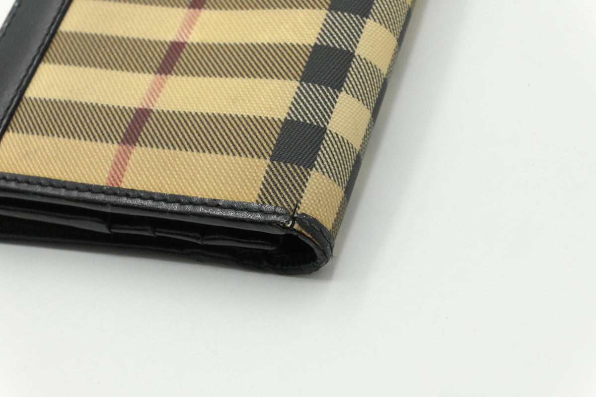 Burberry Long Wallet in Brown Coated Canvas