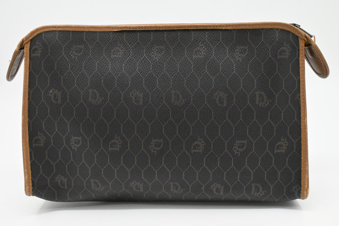 Dior Pouch in Gray Honeycomb Coated Canvas