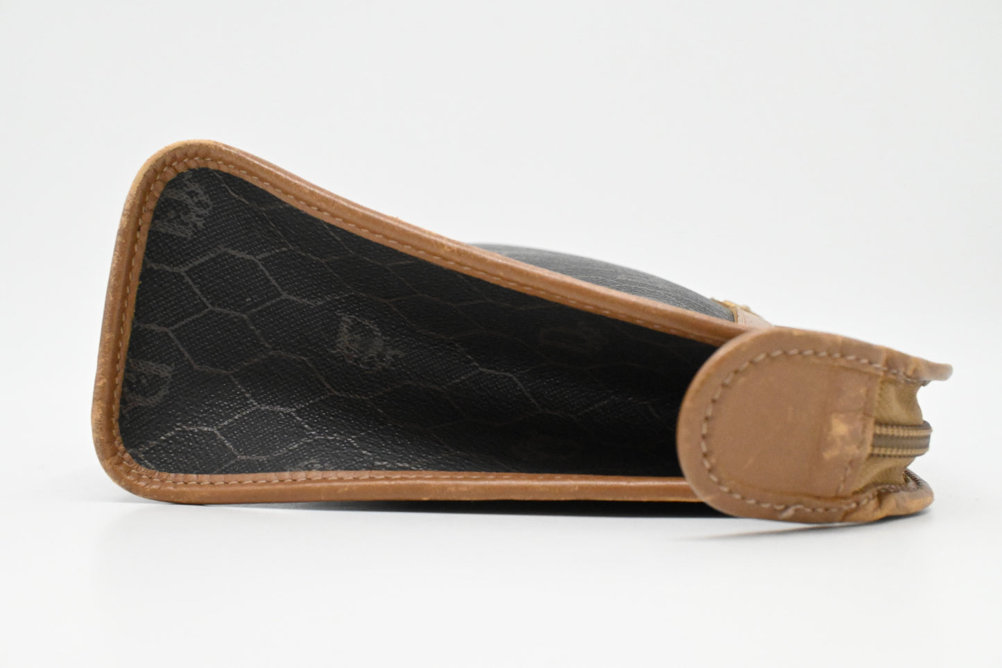 Dior Pouch in Gray Honeycomb Coated Canvas
