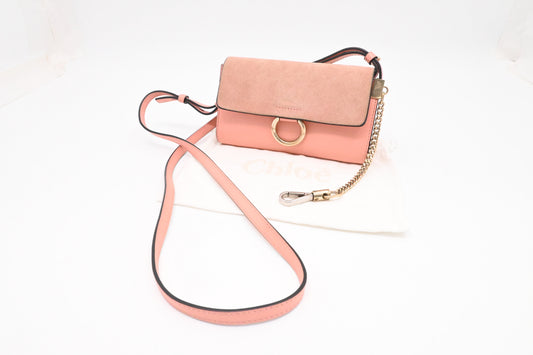 Chloe Faye Crossbody Bag in Pink Leather