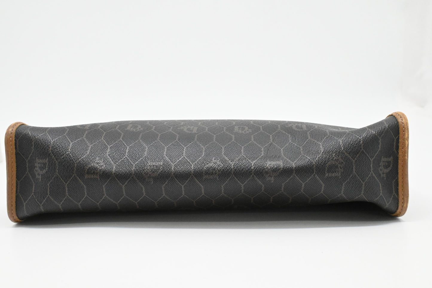 Dior Pouch in Gray Honeycomb Coated Canvas