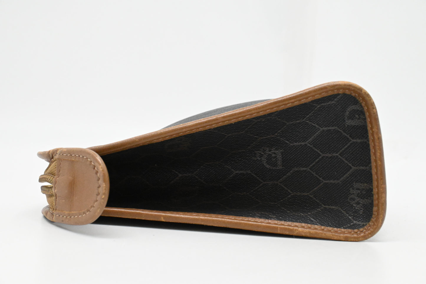 Dior Pouch in Gray Honeycomb Coated Canvas