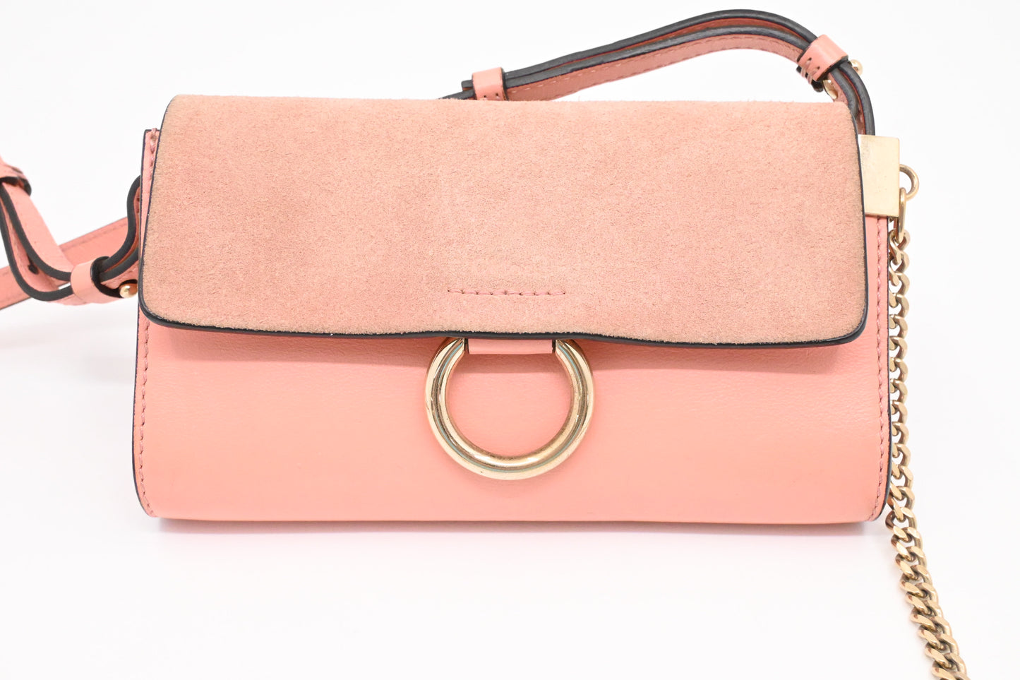 Chloe Faye Crossbody Bag in Pink Leather