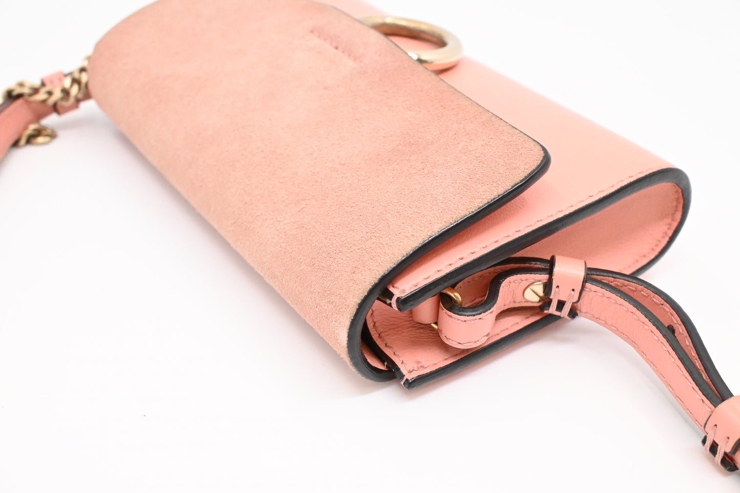 Chloe Faye Crossbody Bag in Pink Leather