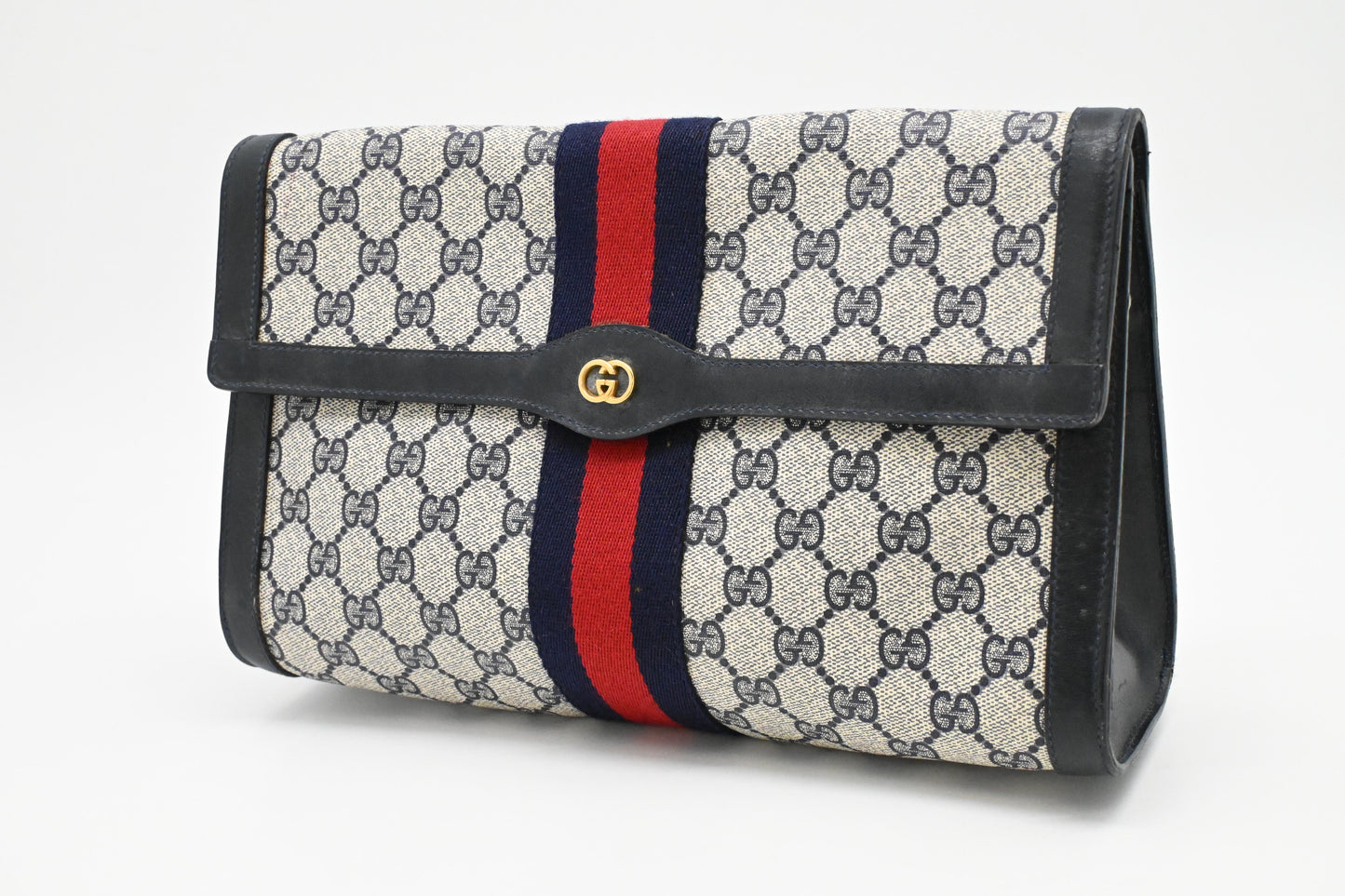 Gucci Clutch in Navy GG Supreme Canvas