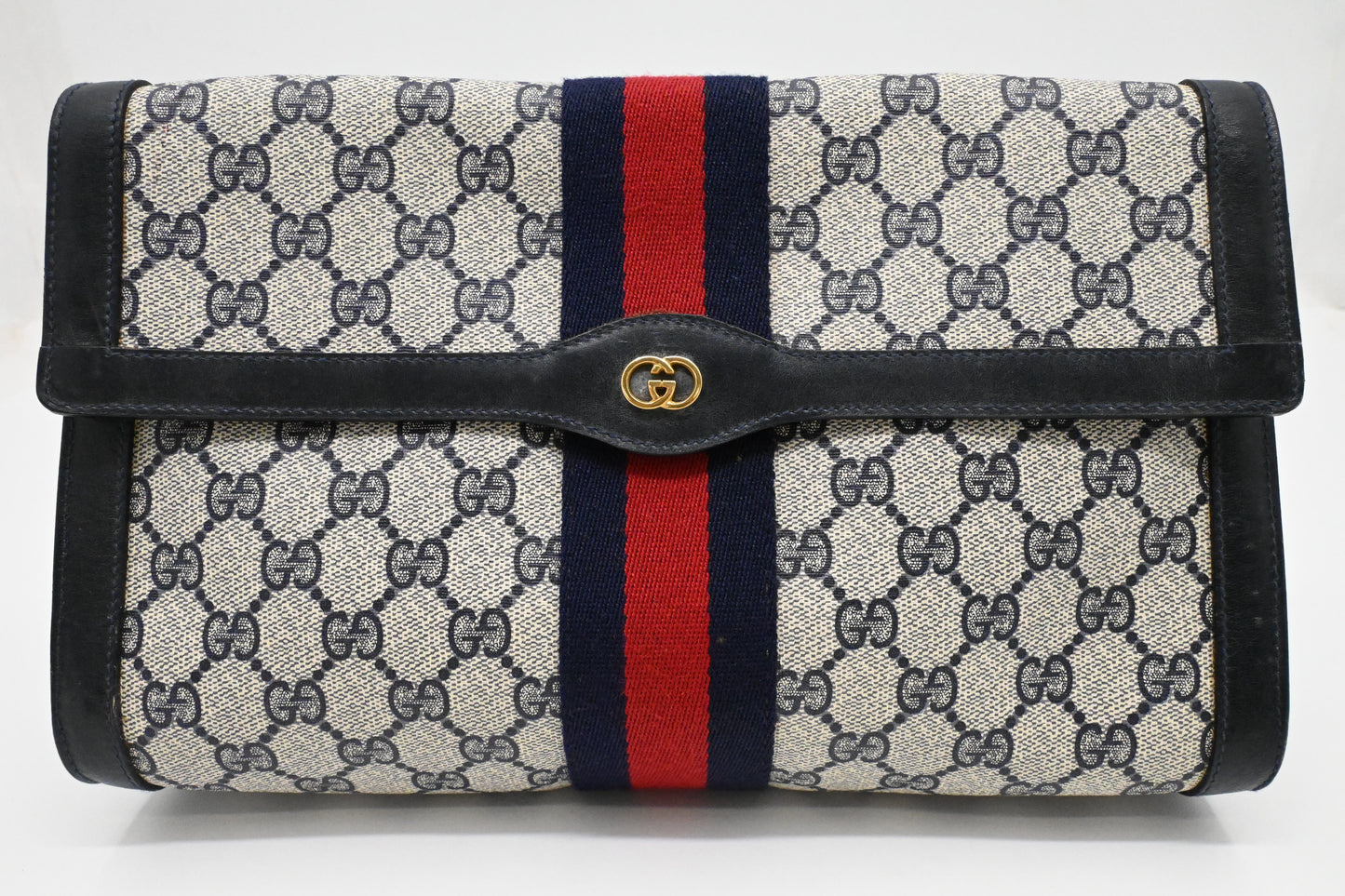 Gucci Clutch in Navy GG Supreme Canvas