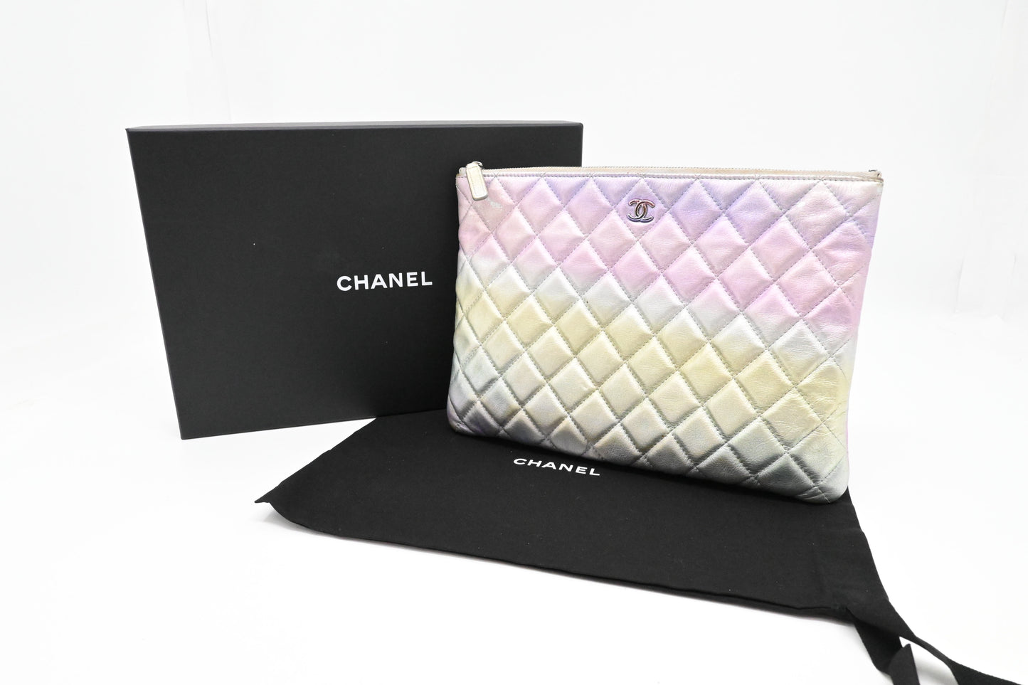 Chanel O-Case in Iridescent Matelassé Leather
