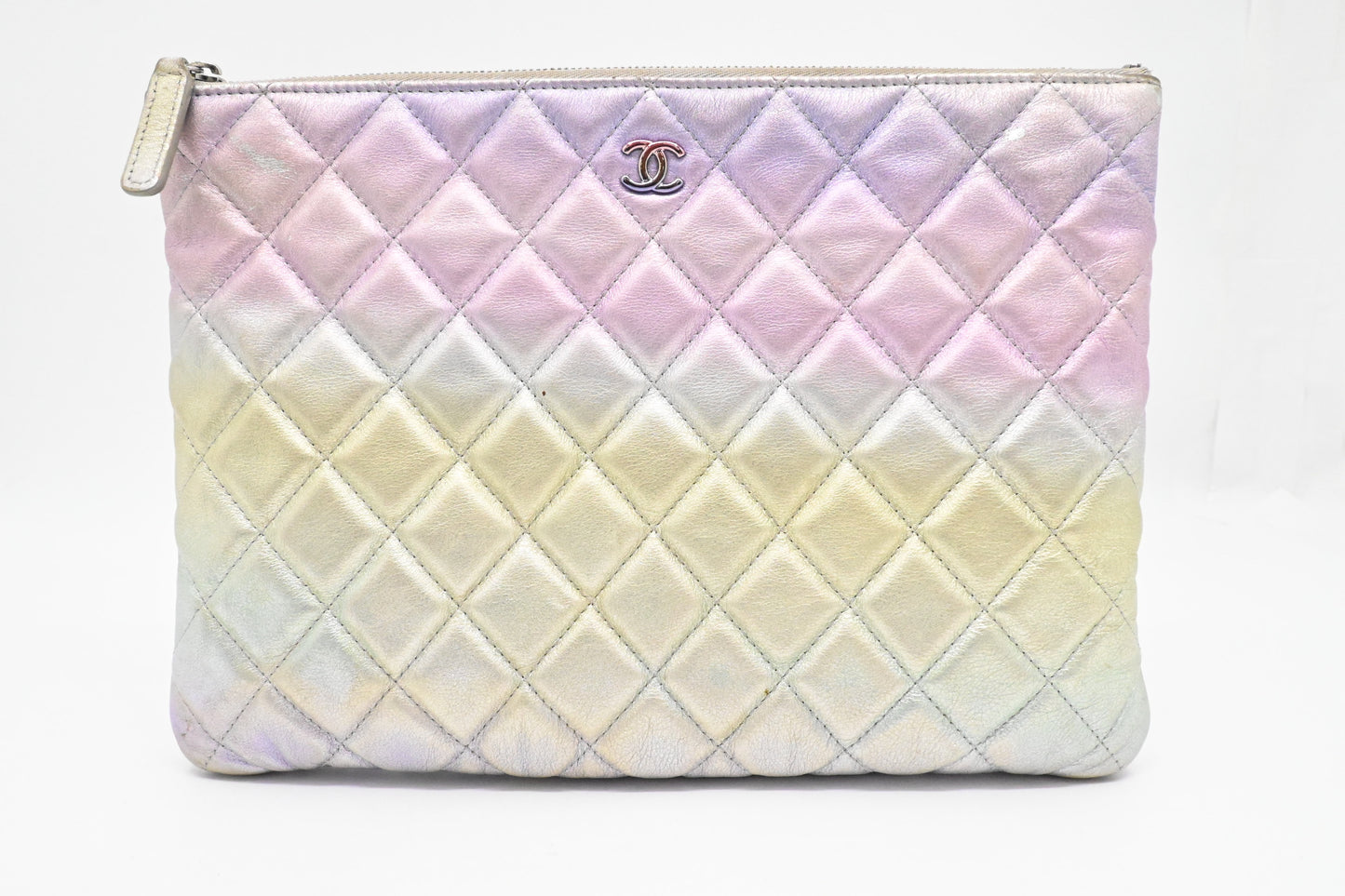 Chanel O-Case in Iridescent Matelassé Leather