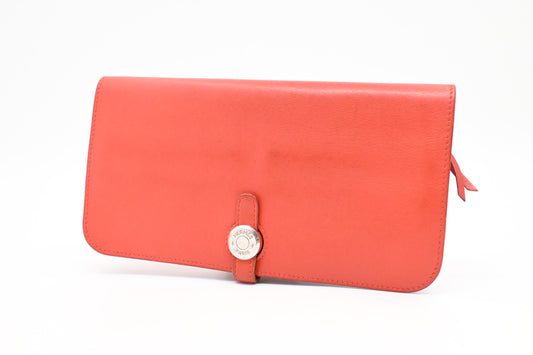 Hermes Dogon Wallet in Blood Orange Leather