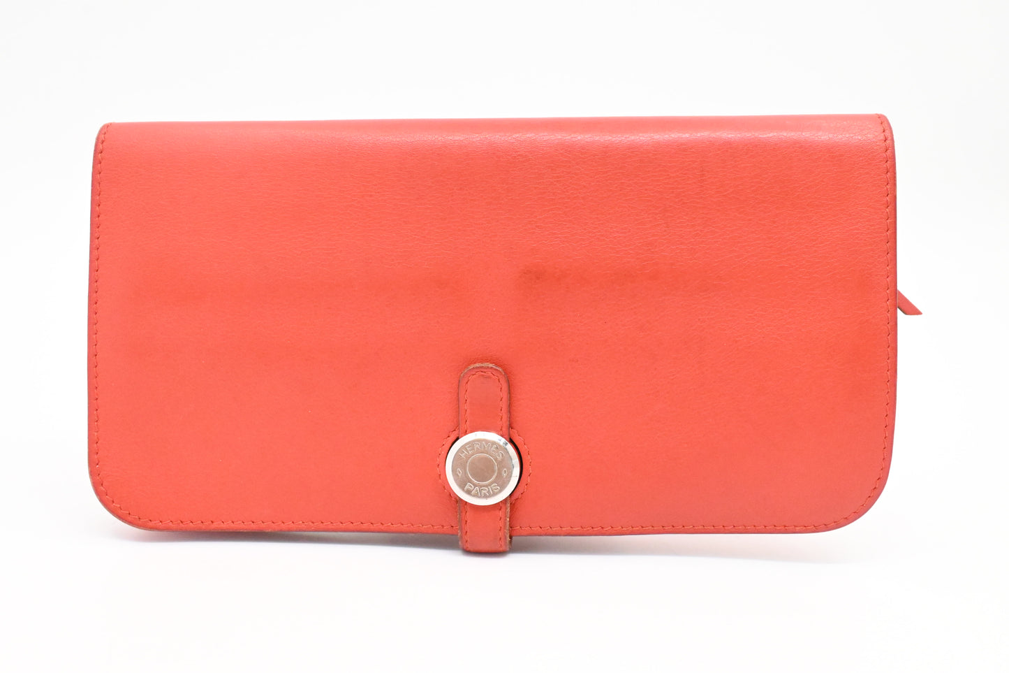 Hermes Dogon Wallet in Blood Orange Leather
