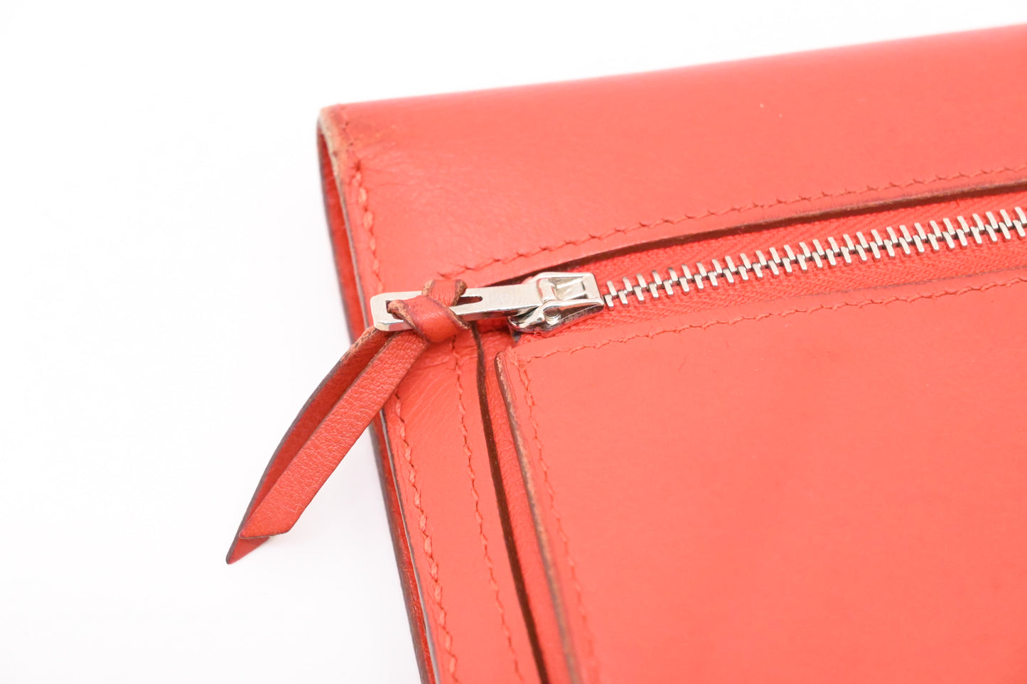 Hermes Dogon Wallet in Blood Orange Leather
