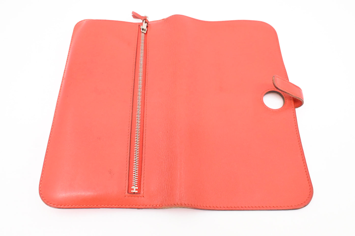 Hermes Dogon Wallet in Blood Orange Leather