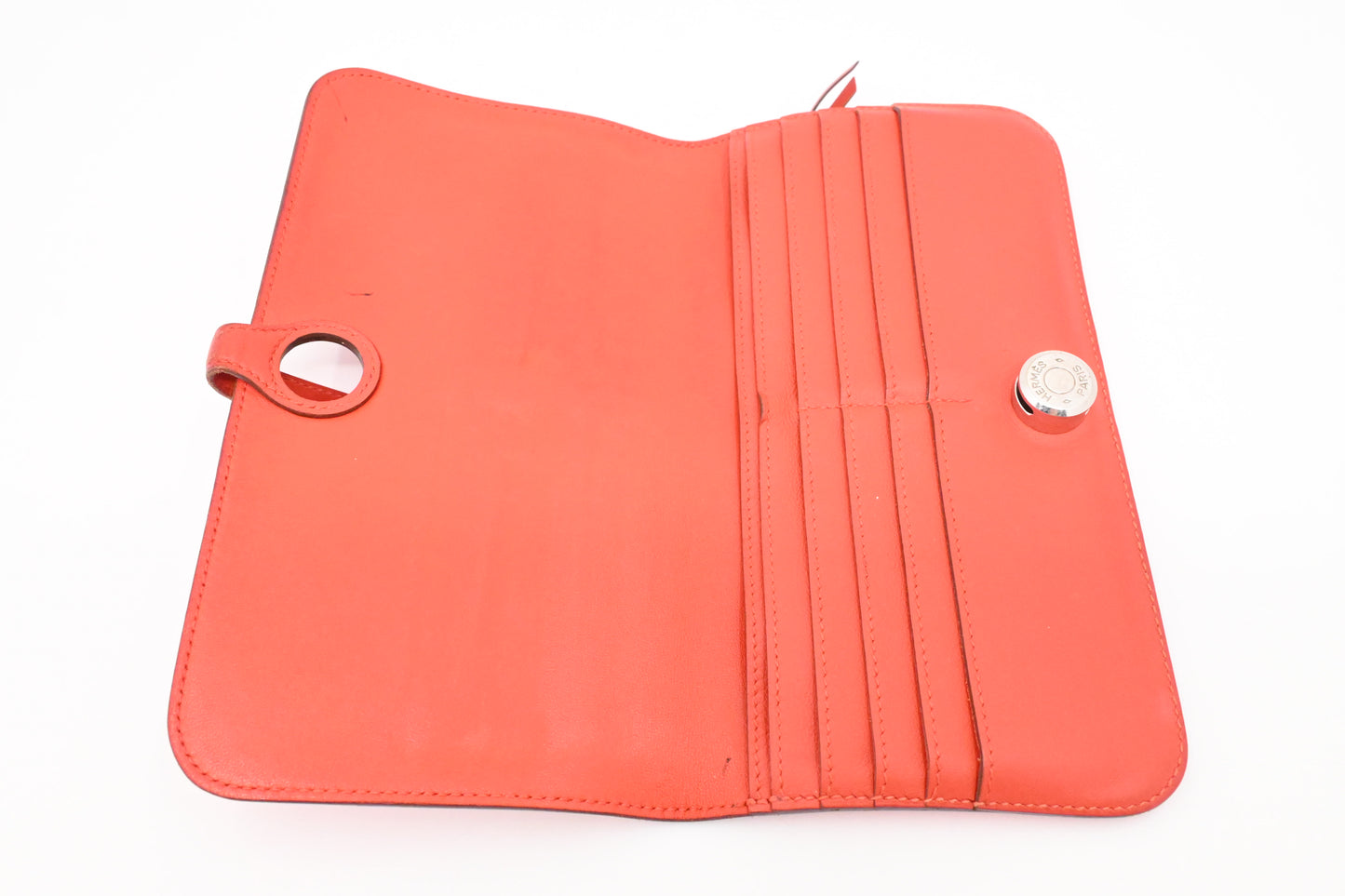 Hermes Dogon Wallet in Blood Orange Leather