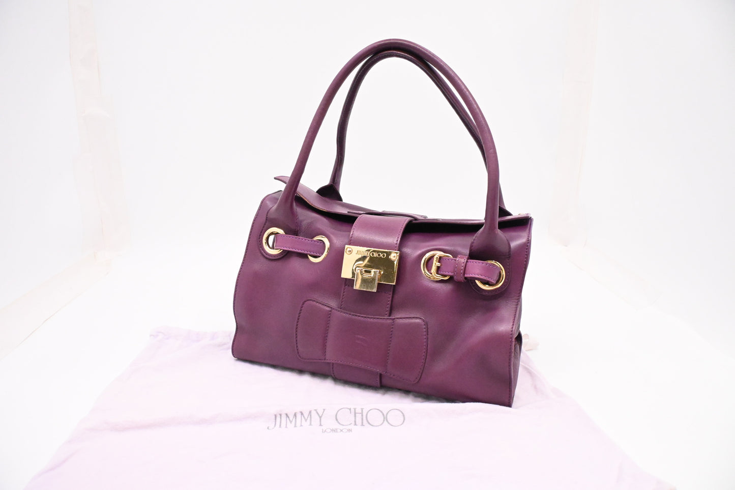 Jimmy Choo Rosalie Shoulder Bag in Purple Leather