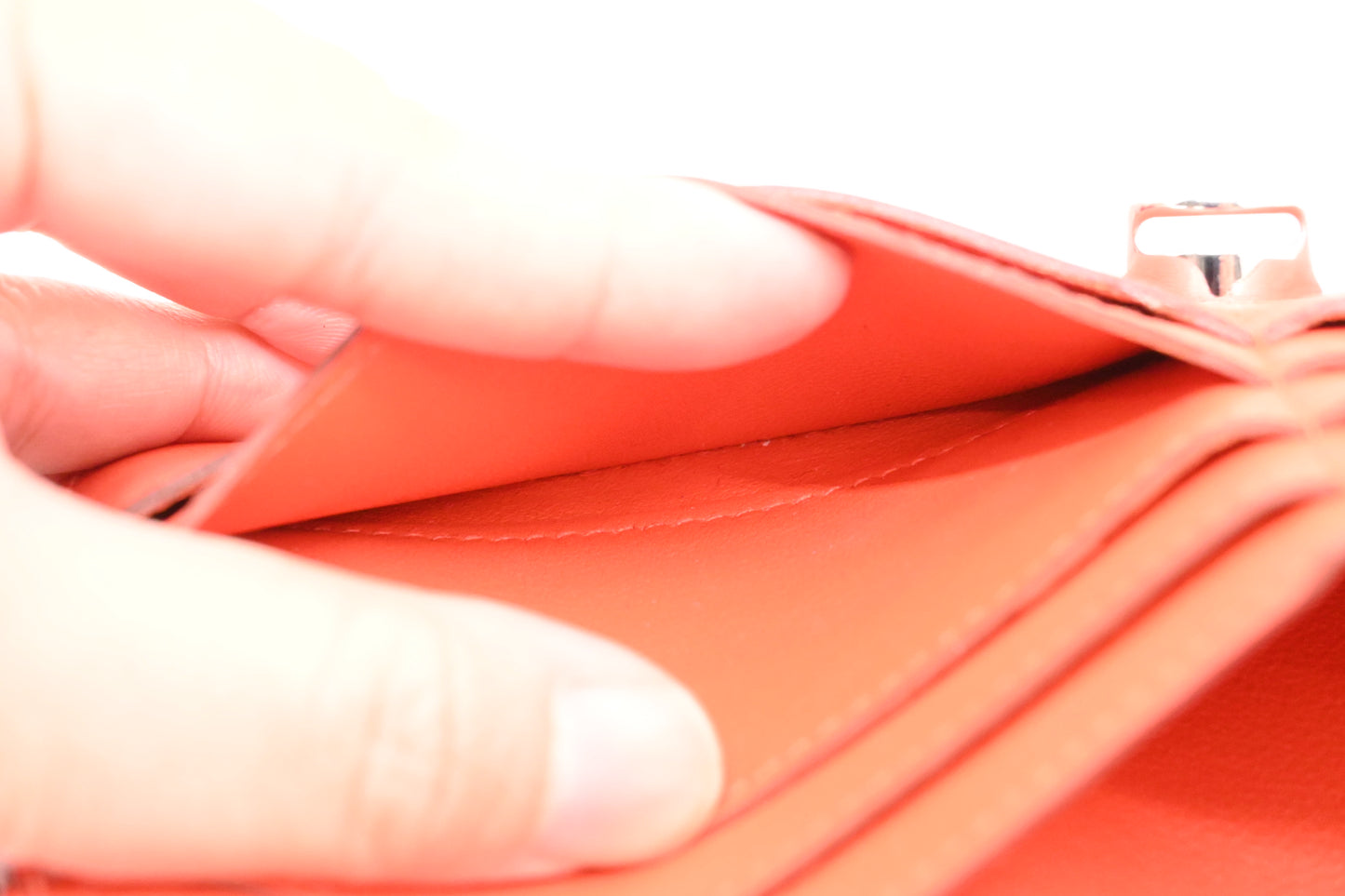 Hermes Dogon Wallet in Blood Orange Leather
