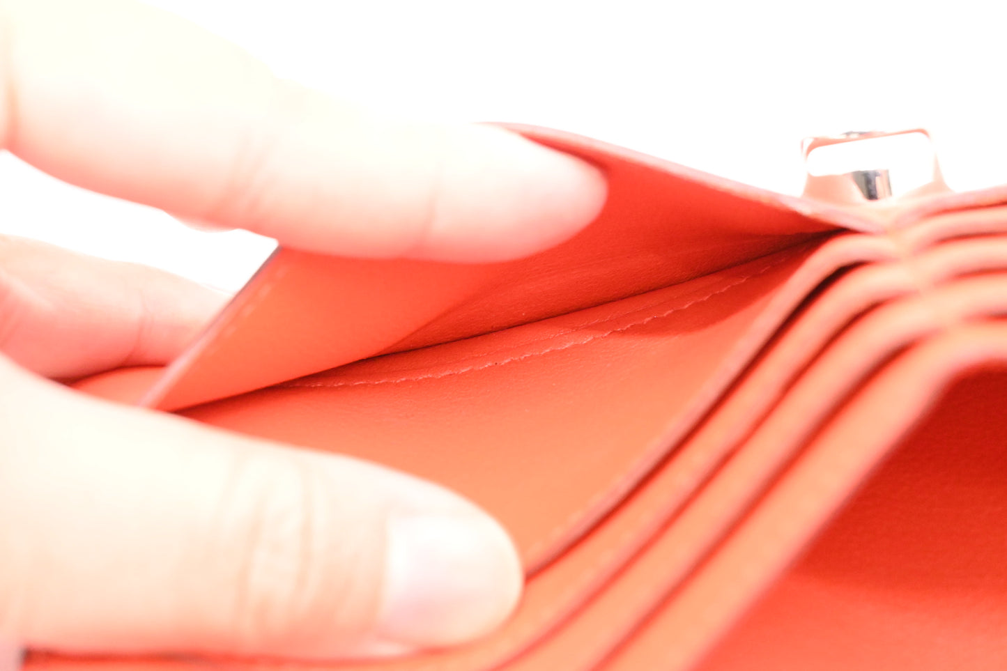 Hermes Dogon Wallet in Blood Orange Leather